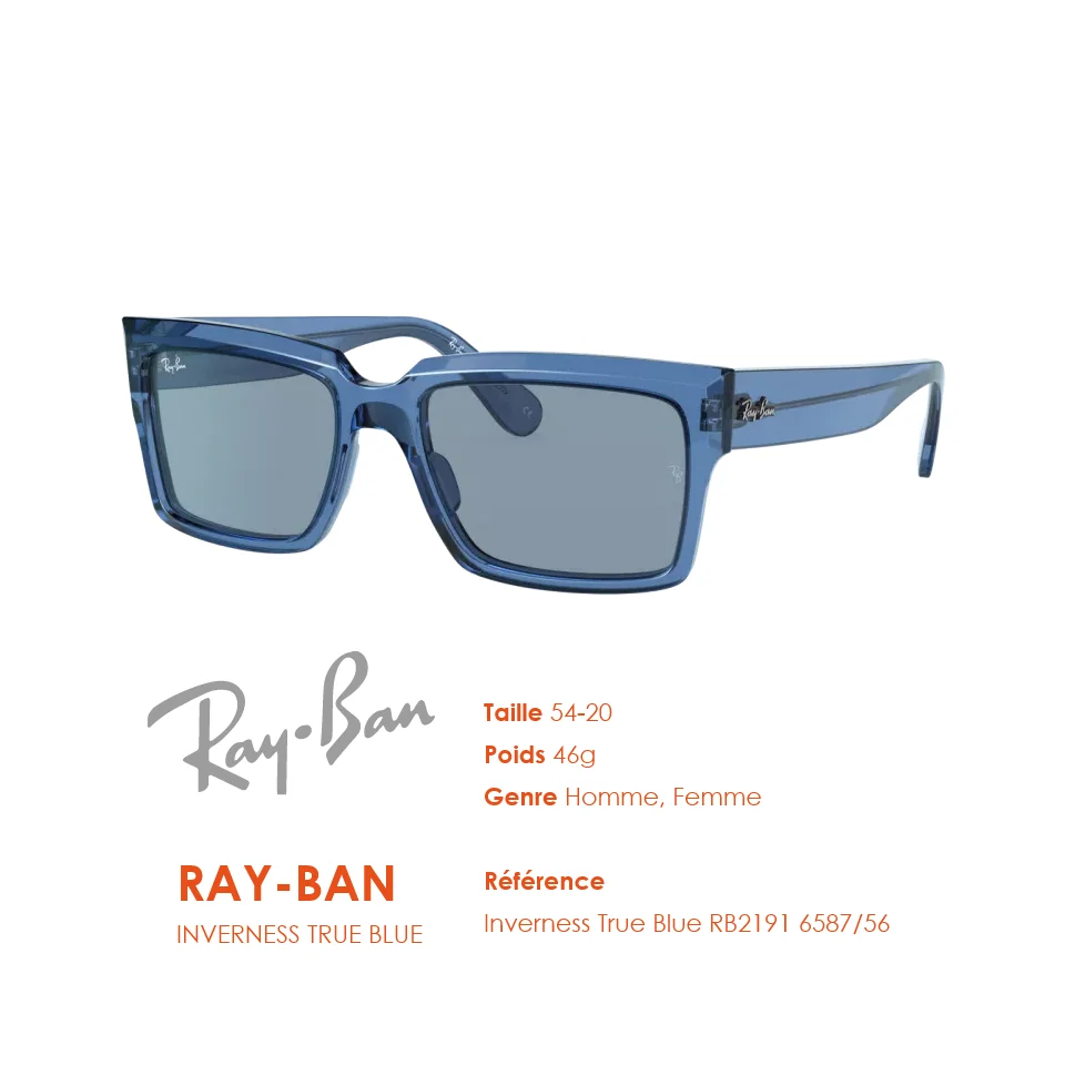 monture ray ban inverness true blue solaire